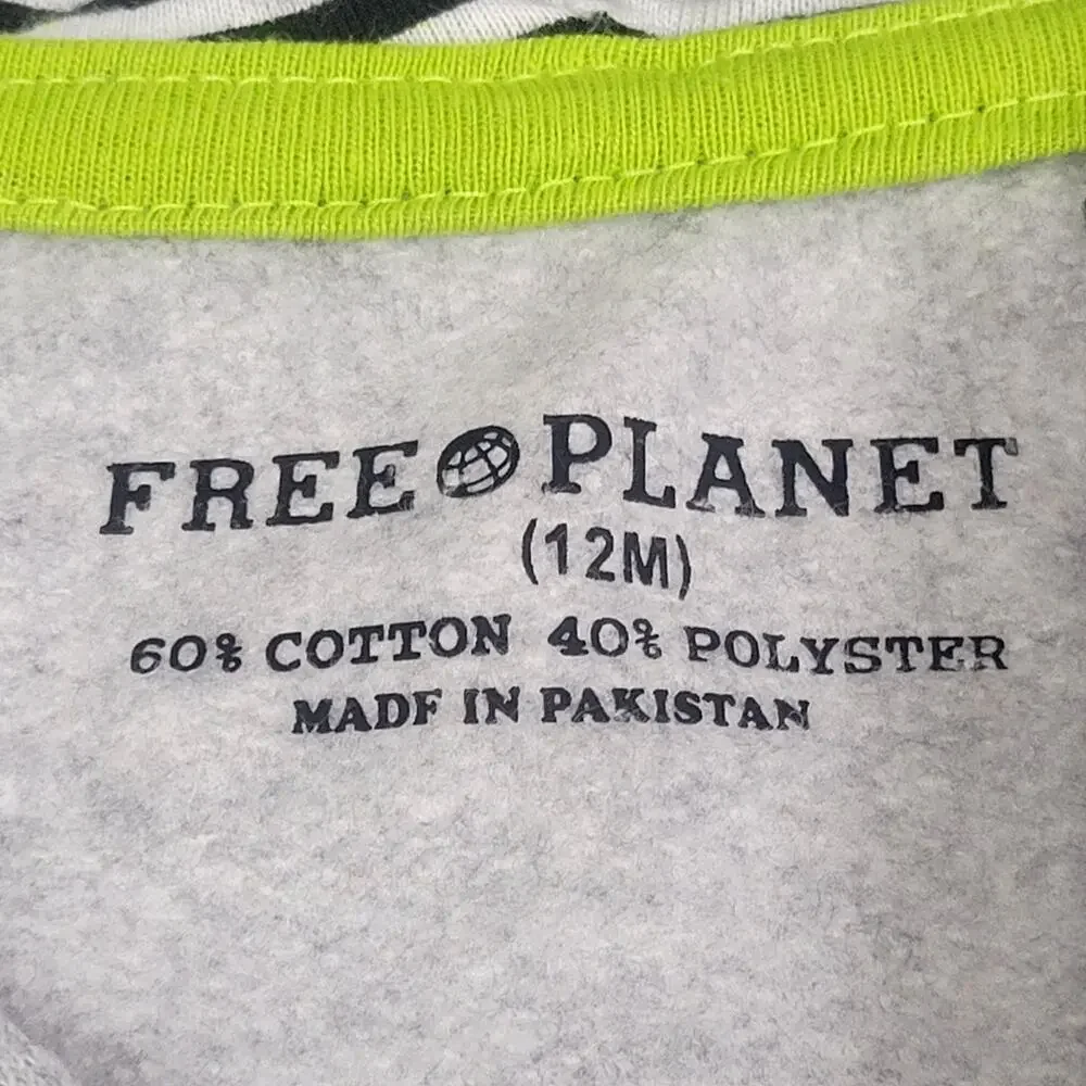 Free Planet Boy's Tri-Color Hooded‎ Jacket Size 12 Months NWT